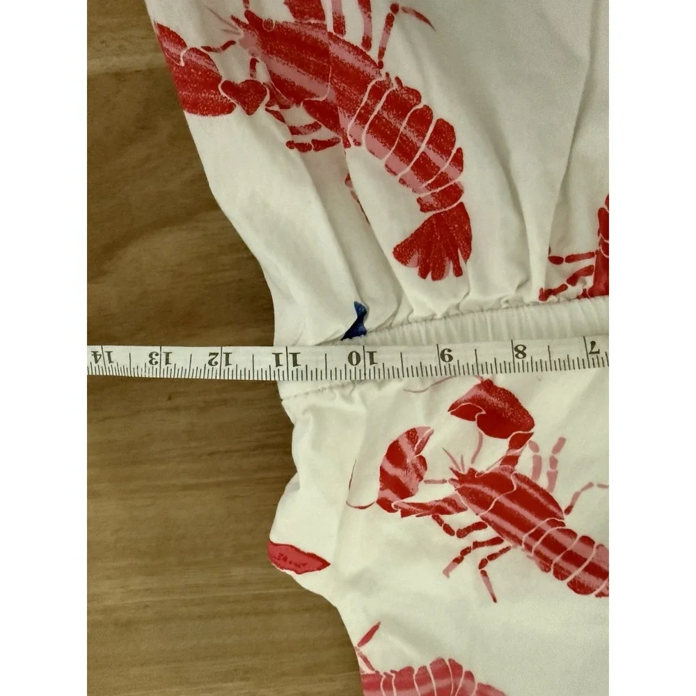 J.Crew Girls Size 8 Lobster Starfish Print Cotton Dress Red White Blue Coastal